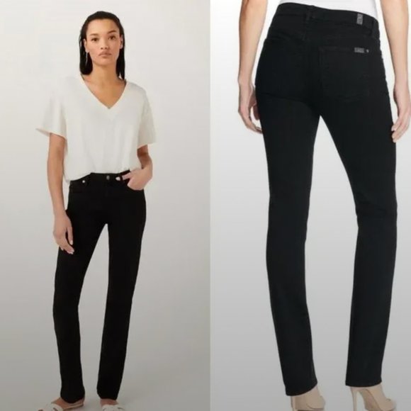7 For All Mankind Black The Slim Cigarette Jeans Size 27 - Picture 1 of 6